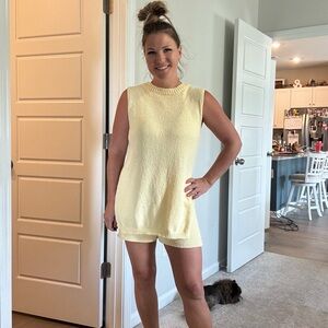 Sleeveless Yellow Knit Dress
